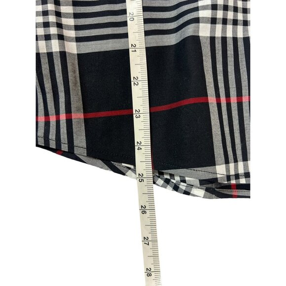 Gold Label Investments Women's Black Plaid Buttoned Down Top - Picture 6 of 6